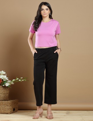  Cotton casual wear palazzo pant in black