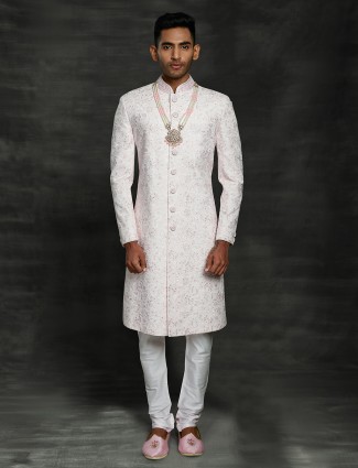 A royal pink sherwani for groom