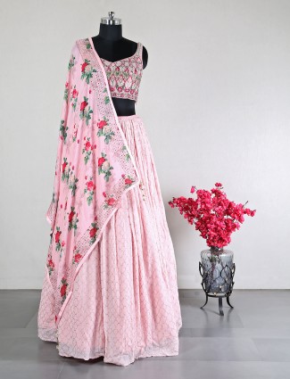 Alluring wedding wear pink lehenga choli