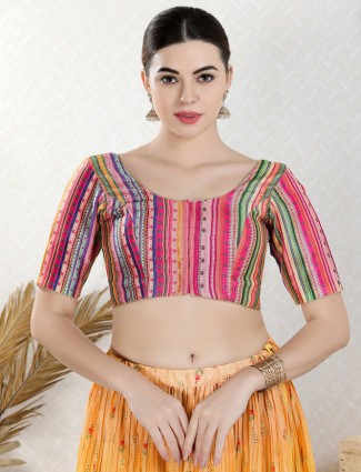 Art silk multi color blouse