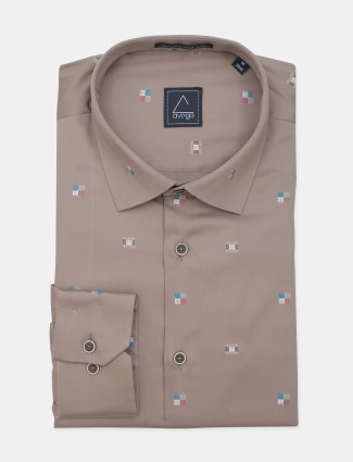 Avega brown printed cotton shirt