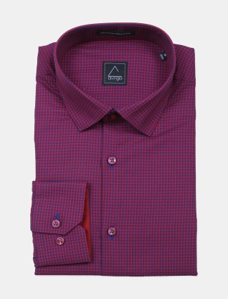Avega checks cotton purple formal shirt