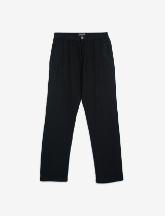 Beevee cotton black solid track pant