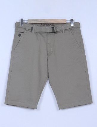 BeeVee cotton olive solid shorts for men