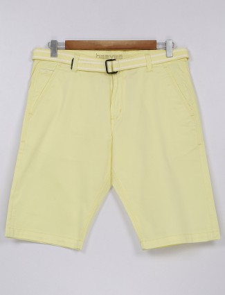 Beevee light yellow cotton shorts