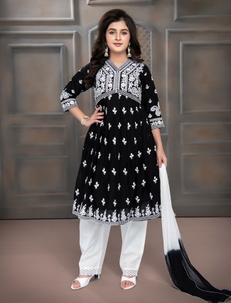 Black embroidery salwar suit
