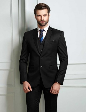 Black terry rayon coat suit for party function