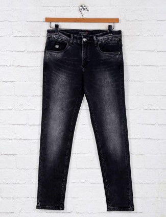 Black washed slim fit denim jeans