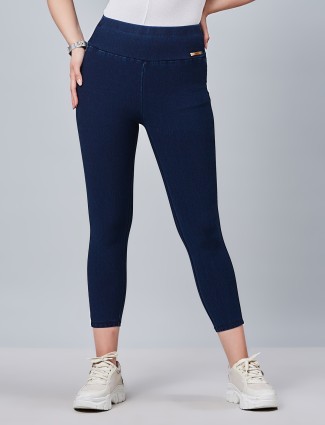 Boom navy solid jeggings