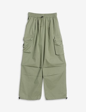 Boom sage green cotton ankle pant