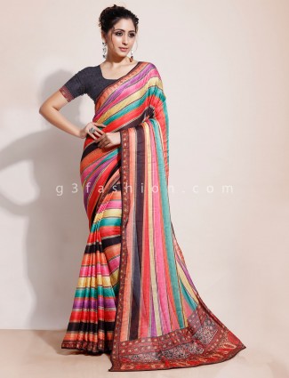 Celebrity style multicolor saree design in georgette
