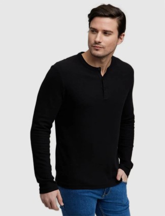 Celio cotton black slim fit t shirt