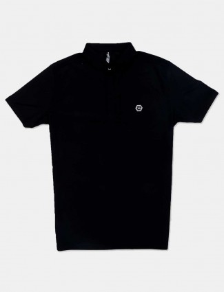 Chopstick solid black casual t-shirt for mens