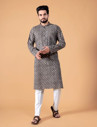Classic brown cotton kurta suit