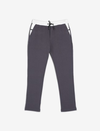 Cookyss grey cotton solid track pant