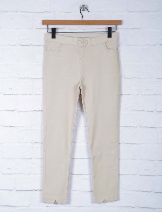 cream colored jeggings