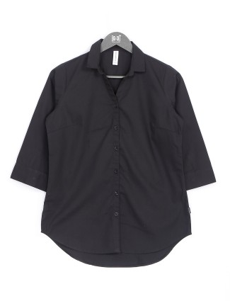 Crimsoune Club black cotton plain shirt