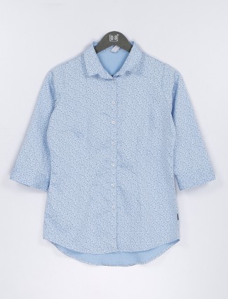 Crimsoune Club sky blue cotton shirt