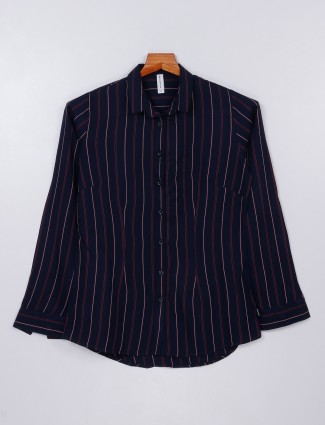 Crimsoune Club navy stripe cotton shirt