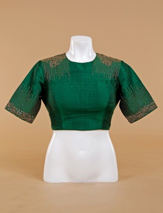 Dark green silk blouse