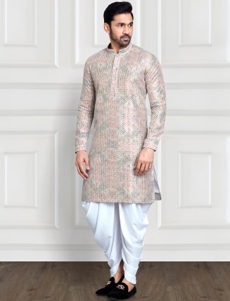 Dashing multi color printed kurta suit