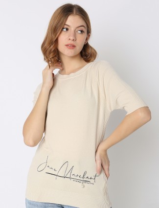 Deal beige knitted casual top