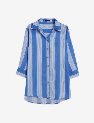 Deal blue stripe cotton shirt