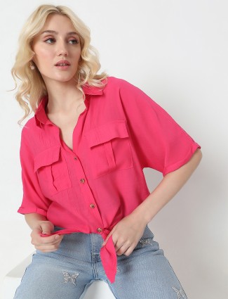 DEAL cotton dark pink shirt