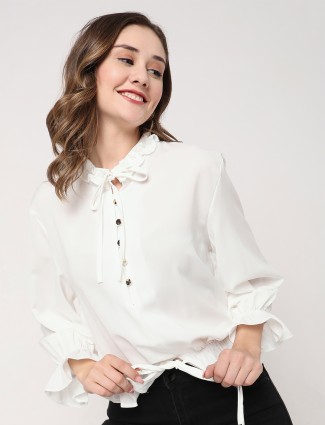 Deal georgette white top