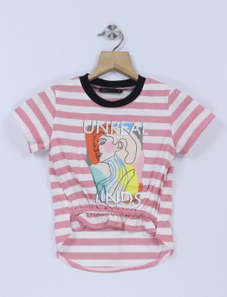 Deal pink and white stripe top