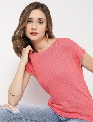 Deal pink knitted casual top