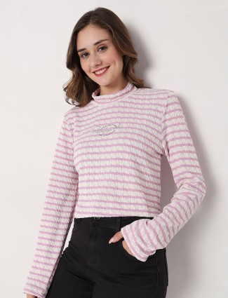 Deal pink stripe knitted top