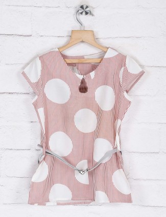 Deal presented printed pink cotton top