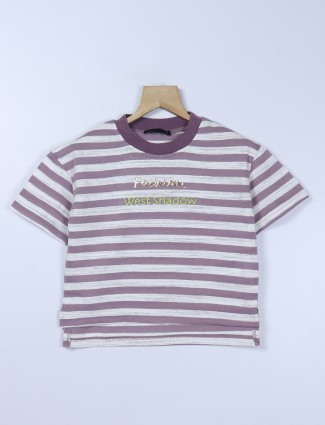Deal purple stripe top in cotton