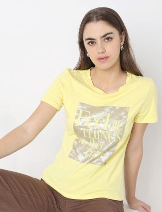 DEAL yellow cotton t-shirt