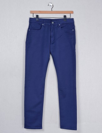 Dragon Hill blue solid denim slim fit jeans for men