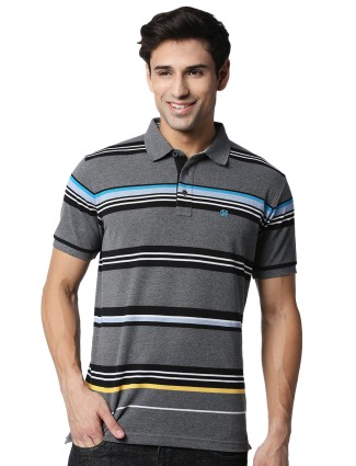 Dragon Hill cotton grey stripe t shirt