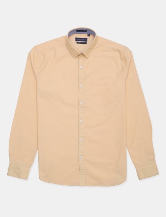 Dragon Hill cotton solid peach casual shirt