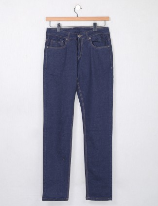 Dragon Hill dark blue solid slim tapered fit jeans