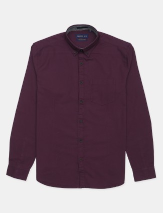 Dragon Hill solid purple cotton shirt for men