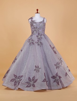 Elegant purple net gown