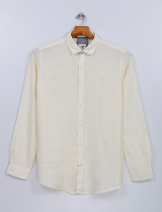 Frio plain linen cream shirt