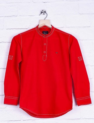 Frio red casual slim fit shirt