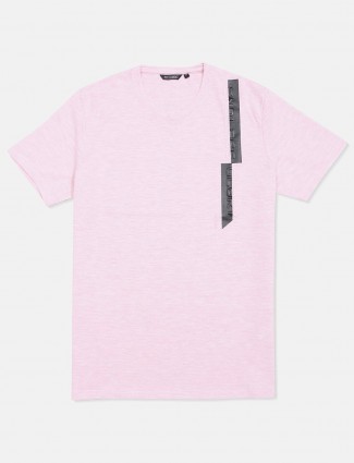 Fritzberg pista pink solid cotton slim fit t-shirt