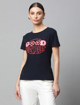 Global Republic navy printed t shirt