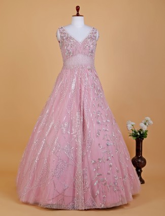Gorgeous baby pink floor length gown