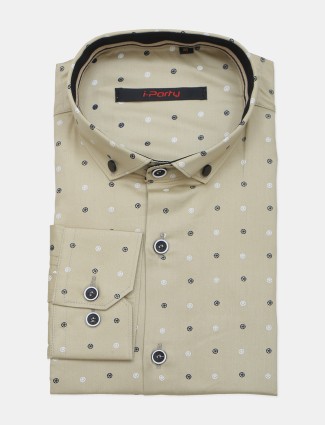 I Party printed beige hue cotton shirt