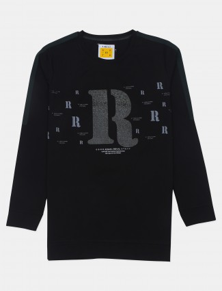 I-Real black casual tshirt with print