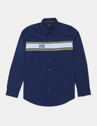 I-Real casual wear solid navy shirt for men