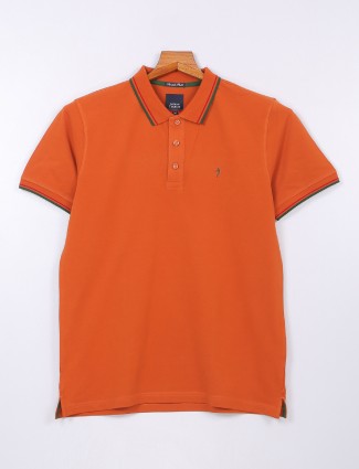Indian Terrain plain orange cotton t shirt